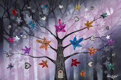 Sparkle in the Trees by Chloe Nugent - Original Glazed Mixed Media on Board sized 30x20 inches. Available from Whitewall Galleries